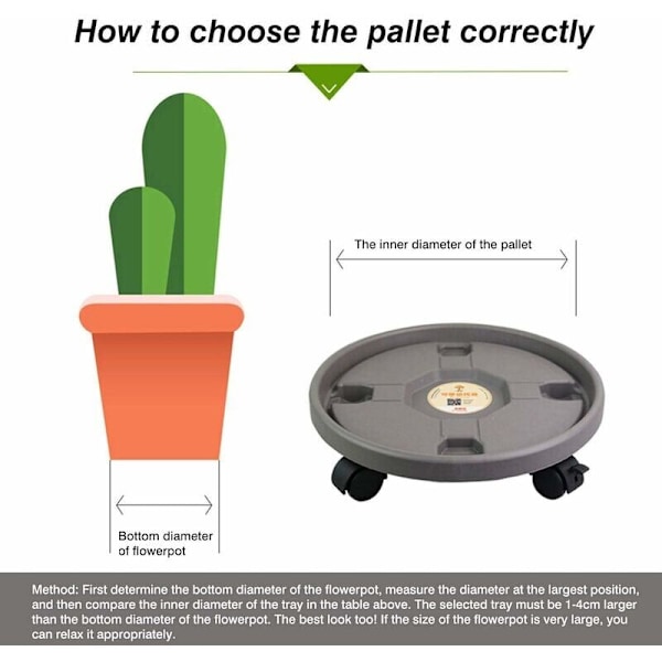 Plantevogn Plante Stativ på Hjul Blomsterpotte Stativ, med Hjul, Plante Stativ på Hjul og Plastik Plantevogn, Plante Stativ til Indendørs + Udendørs