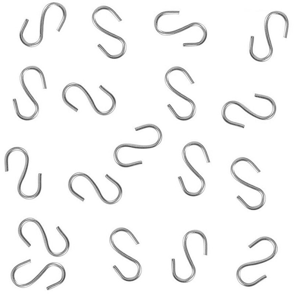 150 kappaletta Mini S-koukkuja Metalliset liittimet S-koukut DIY-askarteluun, ripustamiseen, avaimenperiin ja -tunnisteisiin