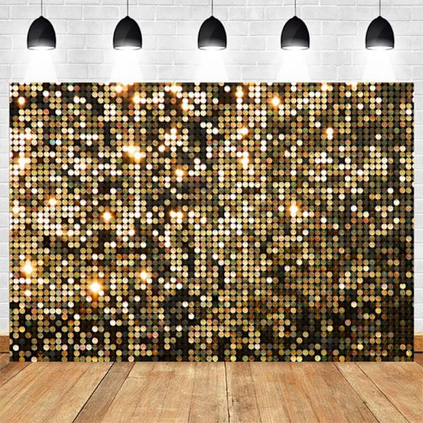 210X150cm Glitter Gull Dekorative Fotografi Bakgrunner Barn Bursdagsfest Banner Fotografi Klær