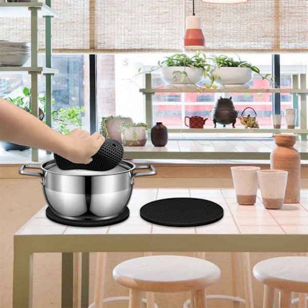 Lämpöä kestävä silikoninen kattilalappu ja uuninvästit, kuumaa levyä varten, mehiläiskennokuvioinen kumimatto pöydälle, monipuoliset joustavat matot