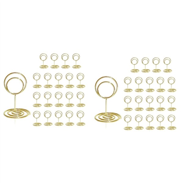 40 kpl Pöytänumerotelineet - 2 tuuman Mini Paikkakorttiteline Lyhyille Numeroille Juhliin ja Hääihin (Kulta)