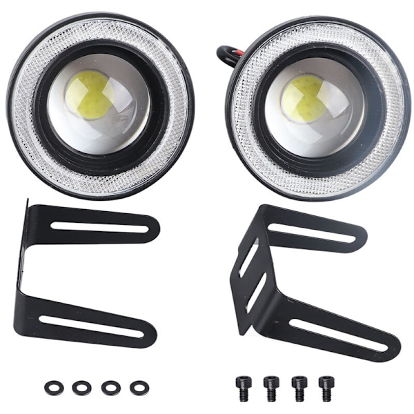 2 stk. Bil Tågeforlygter 3,5 tommer LED Halo Ring Lampe 30W 1200LM 6000k til 7000K COB Blænde DRL Kørelys