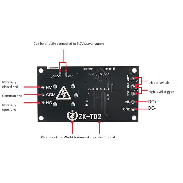 ZK-TD2 5V12V24V Digital LED-skjerm Timer Relé Bryter Modul