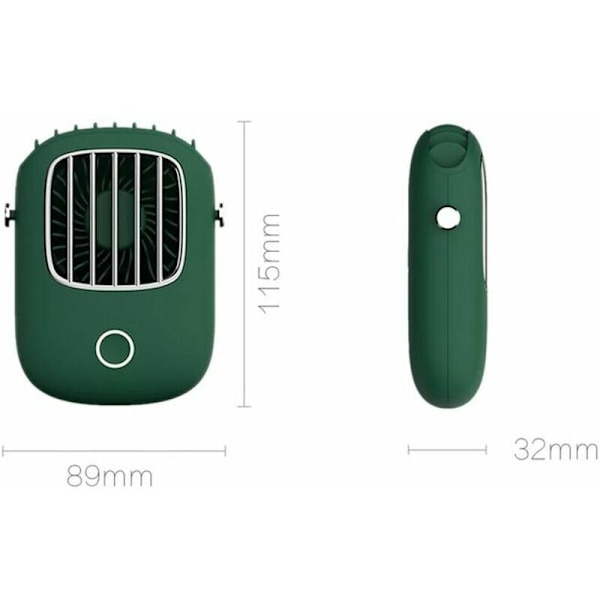 USB-uppladdbar mini bärbar fläkt med hängande hals vid midjan. Bärbar tyst fläkt för lata sporter