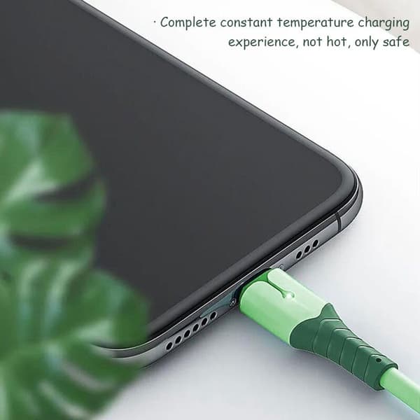 Datakaapeli, Oxygen Pure Copper Core Liquid Silicone -datakaapeli valolla iPhone12:lle (1,5 m, vihreä)
