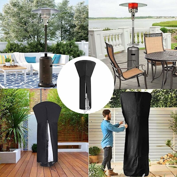 Patiovarmerbetræk, Vandtæt 210D Oxford Patiovarmerbetræk, Støv/Vindafvisende Udendørs Patiovarmer Beskyttende Presenning (226x85x48cm)-