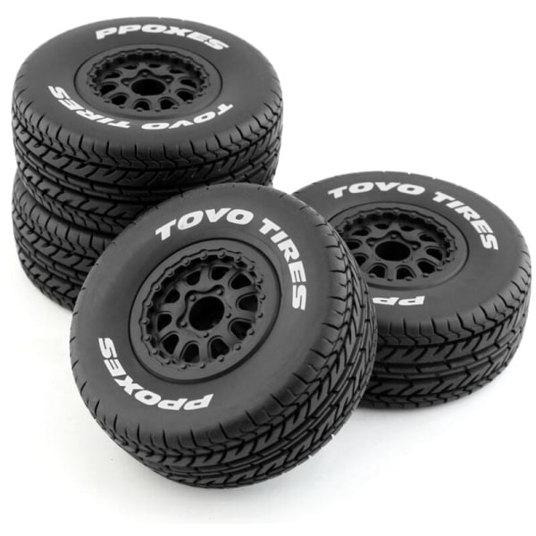 4 st 112 mm 1/10 Short Course Truck Däck Däck Hjul med 12 mm Hex för Slash Arrma SENTON VKAR 10SC RC Bil