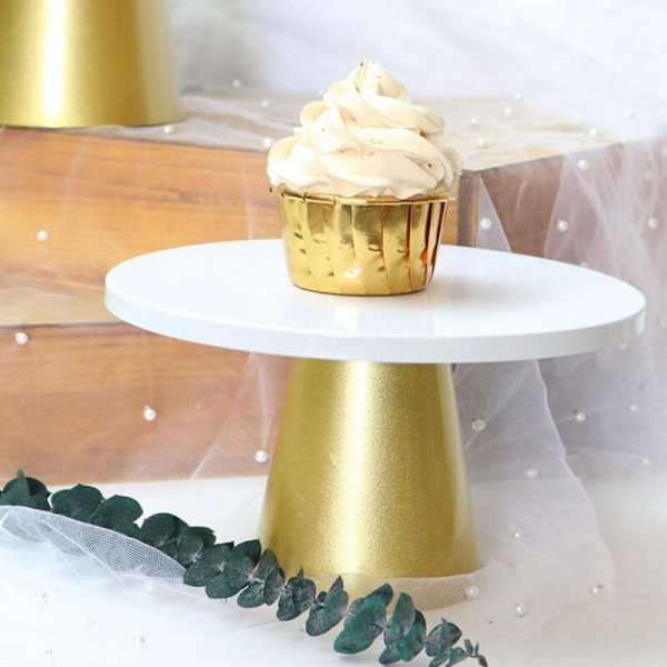 Metalljärn kakställ piedestal dessertställ runt cupcake display bakverk för födelsedag bröllopsfest 20.5X12CM