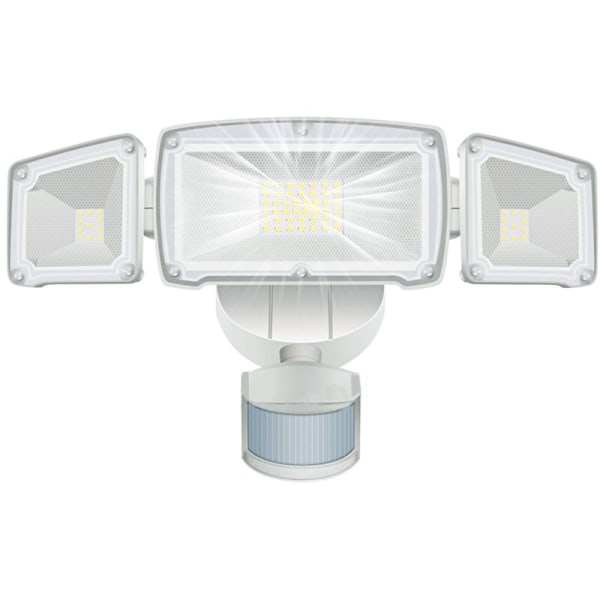 Säkerhetslampa, Justerbar Rörelsedetekterande Floodlight IP65 Vattentät, Utomhus Rörelsesensorlampa för Garage, Trädgård