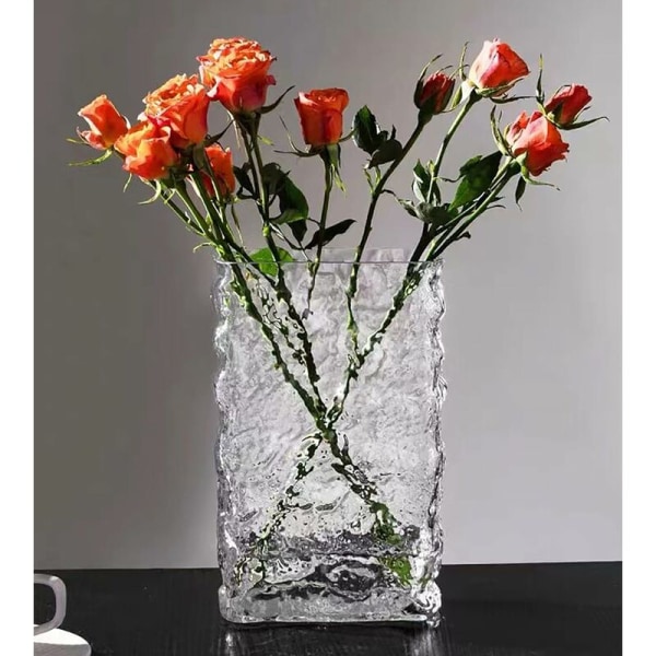Glassvaser og brelinjer med stor kapasitet, klare vaser for midtdeler og små hjørner, klar bokvase