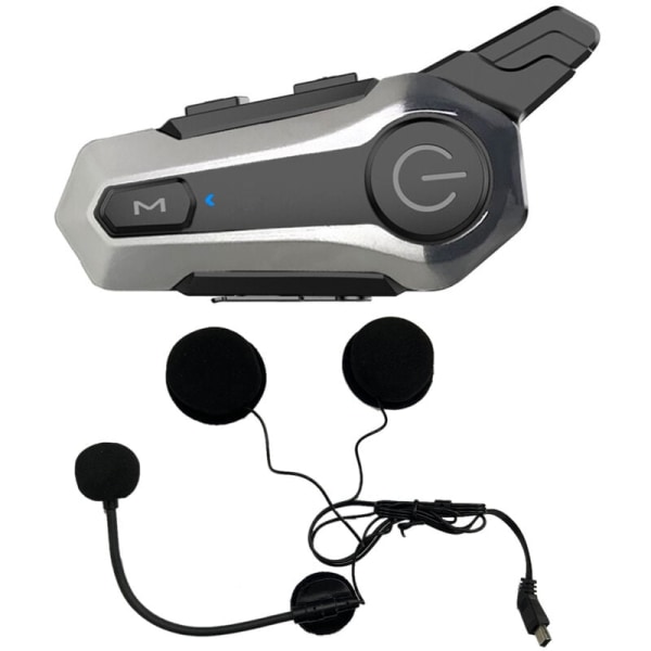 Bluetooth-headset Universell parning headset CNC brusreducering för halv hjälm silver