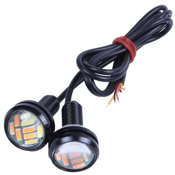 8 farver 12V 23mm dobbelt switchback 4014 12 LED DRL Eagle Eye kørelys