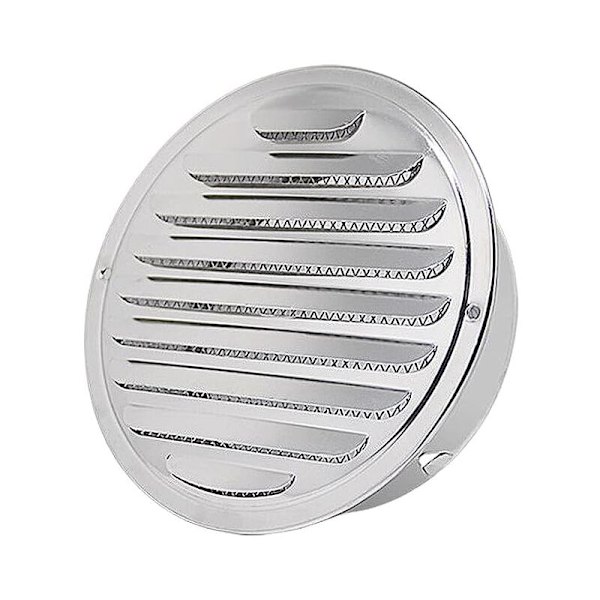 Rund Ventilationsspjæld i Rustfrit Stål 100 mm Metal Ventilationsspjæld Vejrbeskyttelsesspjæld med Insektsbeskyttelse Ventilationsspjæld Ventilat