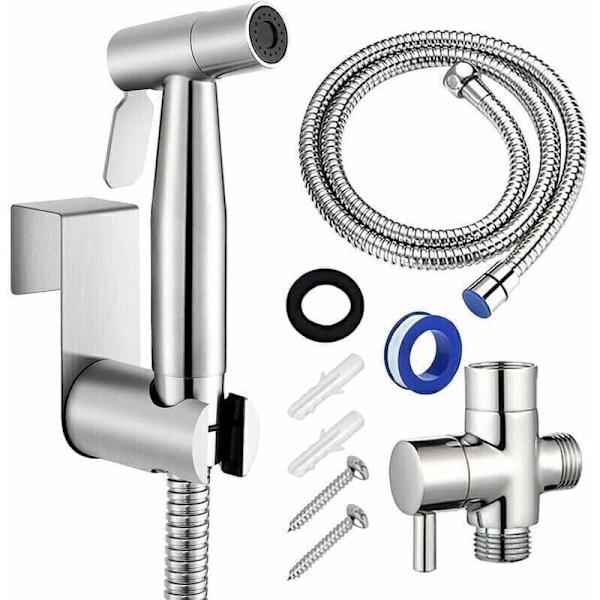 Handhållen Bidet-spray för Toalett, Komplett Set, Toalettdusch för Badrum, Tygblöjor, Toalettduschhuvud med Slang