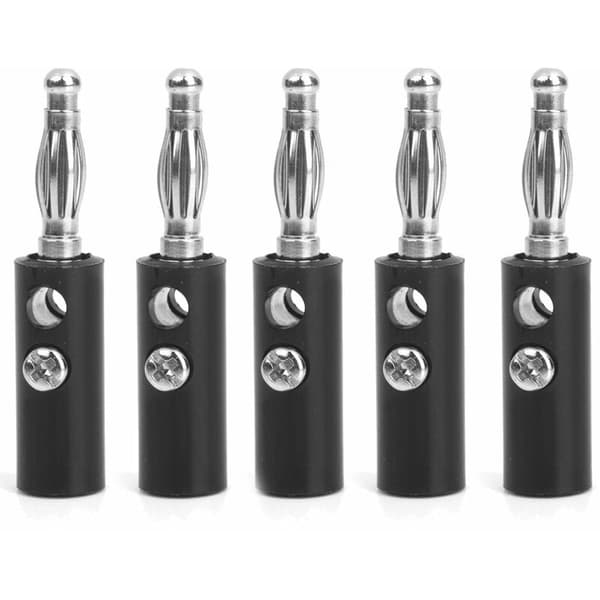 4mm isolerede bananplugstik, nye 10 stk. Rød + Sort