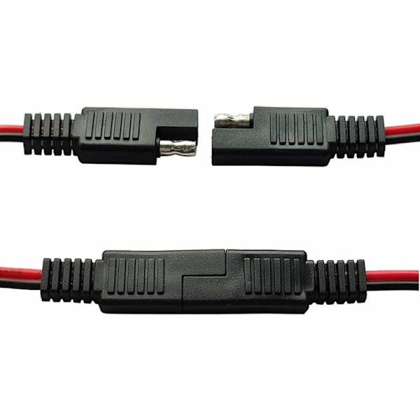 SAE Y SAE 1 til 2 Splitter Forlængerkabel, 14AWG Strømforlængerkabel Adapter SAE Stik Forlængerkabel Splitter Stik til Solpanel, 30CM