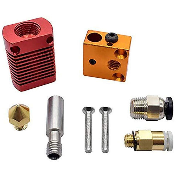 MK8 3D-skrivarhuvud-kit, extruder, 0,4 mm munstyckesats, 24 V 40 W extruderhuvud för 3D-skrivare 3