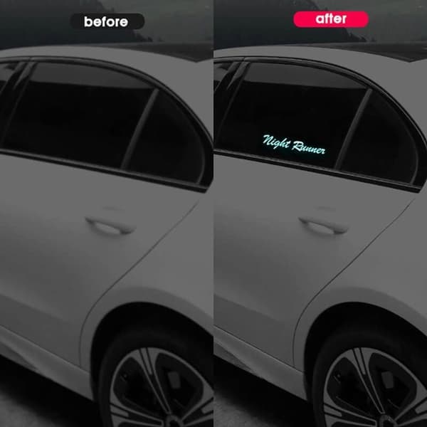 Billadlys LED-vindusdekaler for bil, vindusrute, nattløper for JDM Glow Panel-dekorasjonstilbehør