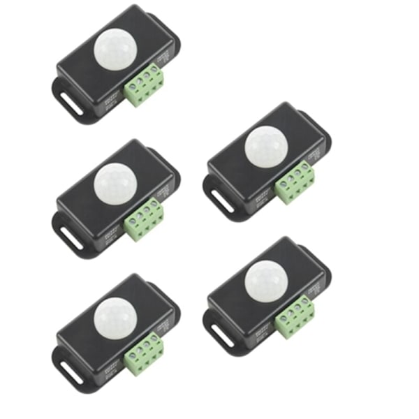 5 st DC 12 24V 8A Automatisk justerbar PIR rörelsesensorbrytare Infraröd IR-detektorljusströmbrytarmodul för LED-remsa