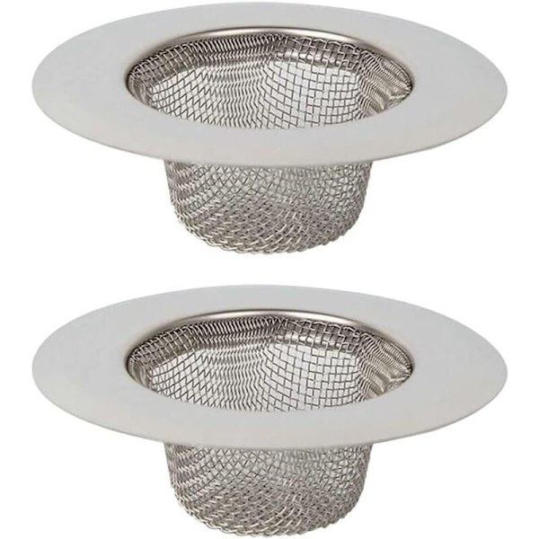2 stk. køkkenvaskfilter, rustfrit stål vaskfilter, rustfrit stål afløbsfilter, køkkenvasksi, til køkkenvask, badeværelse, håndvask