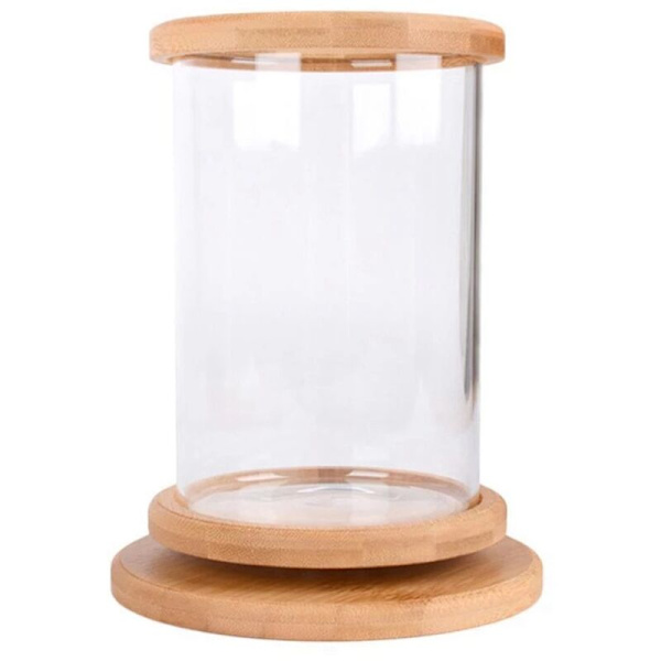 Mini Glas Akvarium Fiskedam Dekoration Base Roterende Fiskeskål Dekoration Miljøvenlig Flaske Akvarium