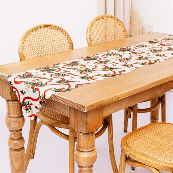 Julbord - Maskintvättbart, tryckt köksbord för middagar och helgdagar, C