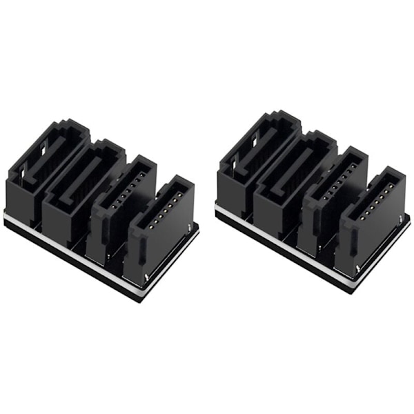 2 st datormoderkortsadapter med 180 graders dubbelt gränssnitt 7-stifts SATA-adapter för SSD HDD-stationära datorer