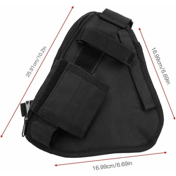 Walkie Talkie Bag, 10.2x6.69 Inch Bærbar Toveis Radiopose Walkie Talkie Vest Brystpose Svart Pose med Justerbar Rem Toveis Radioer Bære