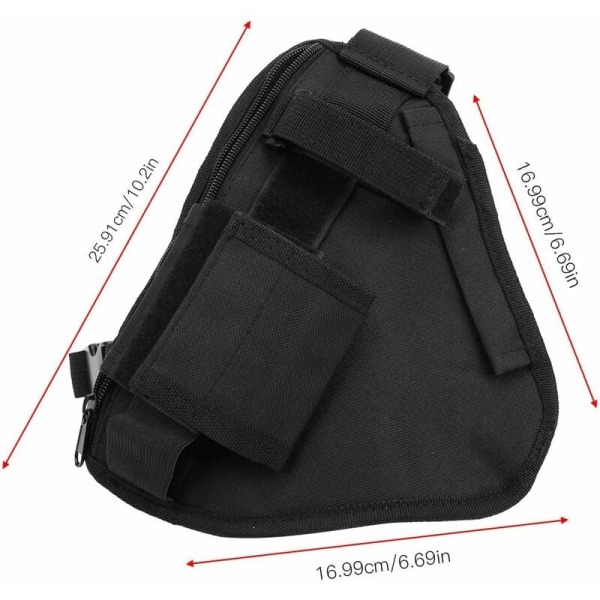 Walkie Talkie Taske, 10,2x6,69 Tommer Bærbar To-vejs Radiopose Walkie Talkie Vest Brystpose Sort Pose med Justerbar Rem To-vejs Radioer Bærende