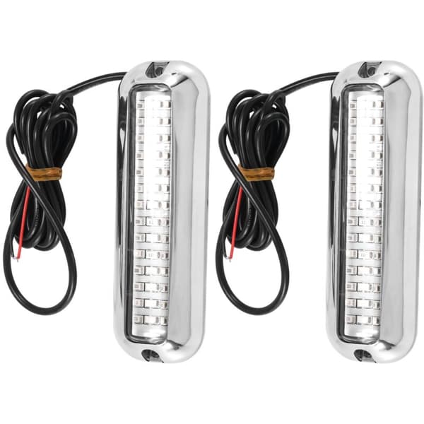 2 stk. 42 LED afløbslys til båd, blå, undervands, ponton, marine