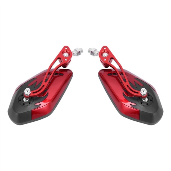 4 stk. Universal Motorcykel Bakview Spejle 360 Graders Rotation Scooter 8/10mm Sort+Rød