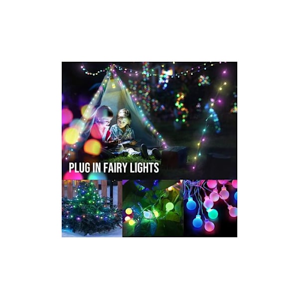 JKWG LED-ljusslingor - 15m 100 Ljus Åtta Funktioner Vattentät Batterilåda + Fjärrkontroll Globe LED Inomhusljusslingor med Fjärrkontroll M