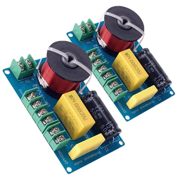 2 stk 200W 3-veis Hifi lydfilter kretskort stereo høyttaler delefilter diskant/bass 3 enheter frekvensdelere