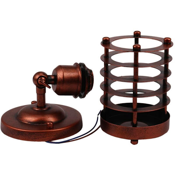 Industriell vegglampe, gammeldags rust jern vegglampe for , dekorativ vegglampe for kaffebar, 180 ° justerbar, vertikal retning