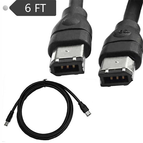 1,8M Sort Firewire Kabel IEEE 1394 400 til 6-polet Han