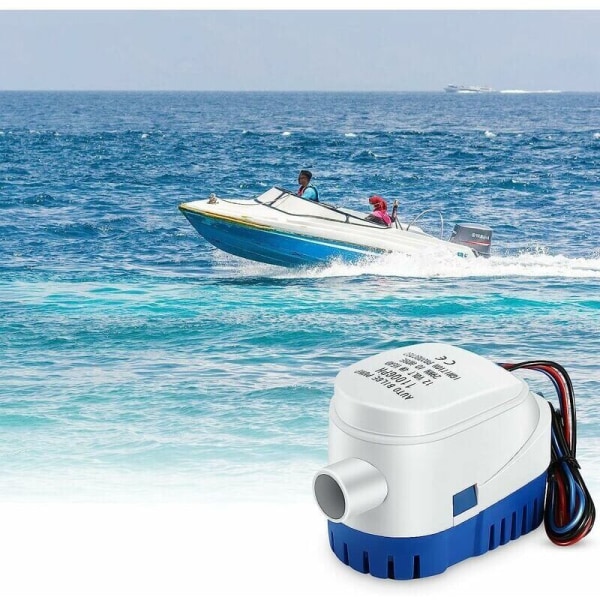 Lensepumper, 12V 1100 GPH Automatisk Lensepumpe Nedsenkbar Marine Automatisk Lensepumpe Stille Væskepumpe for Båter, Dammer, Svømmebassenger