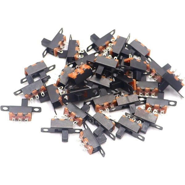 400 st Mini Rocker Switch SPDT Glidbrytare 0.5A 50V DC 3-polig 2-läges, På/Av Glidbrytare Panel, Mikro Miniatyr Låsande SS-12F15