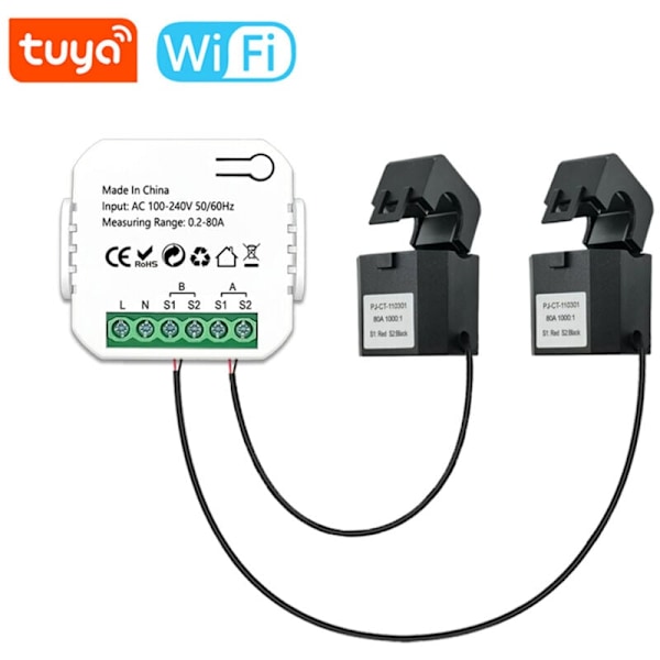 Tuya WiFi Smart Energimätare Solenergiproduktion Konsumövervakning Mätare App Övervakar
