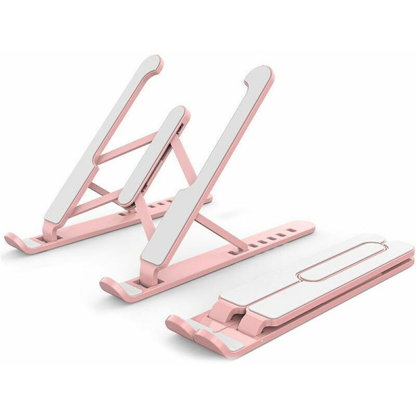 Bærbar computer stand skrivebordscomputer riser stand foldbar bærbar stand (Pink)