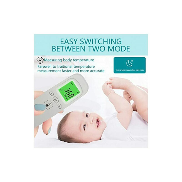 Medisinsk pannebåndstermometer Medisinsk infrarød berøringsfri termometer for person (voksen barn baby) og objektoverflate, LCD-skjerm Lydalternativ 30