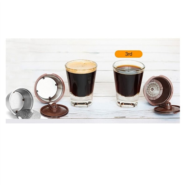 Återanvändbar Kaffe Kapsel Filter Pod Rostfritt Stål Påfyllningsbar GustoB