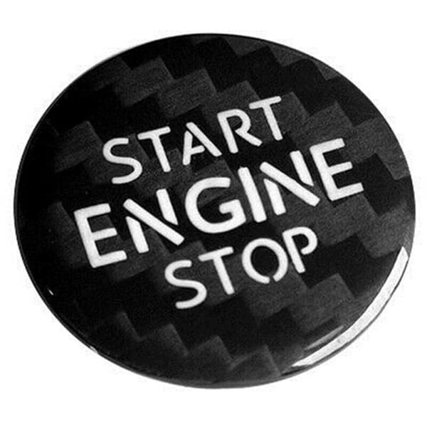 Fiber Engine Start Stop Button Interior Trim Cover Sticker for