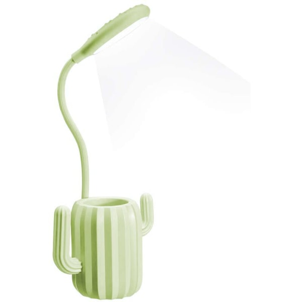 Bordlampe for barn, 3-lags USB oppladbar, dimbar lesebordslampe ved nattbord med blyantholder for hjemmebarn, grønn