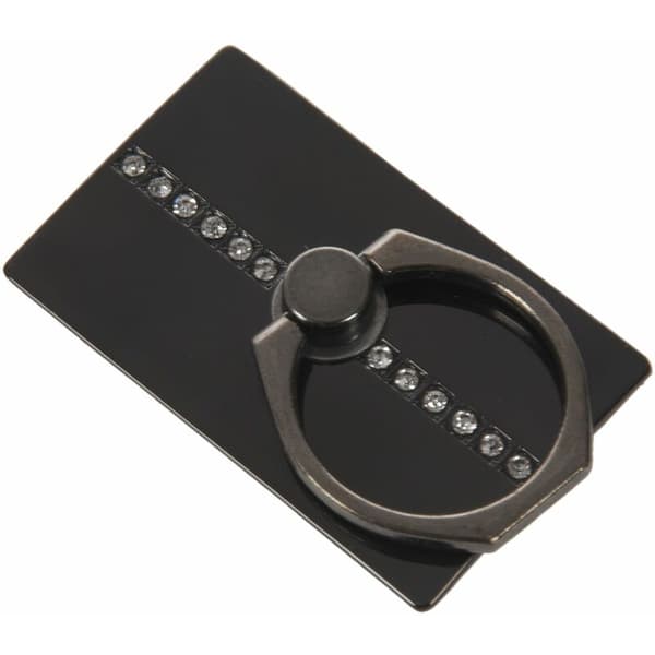 360 Rotation Finger Clamp Ring Holder til Universal Mobiltelefon Sort