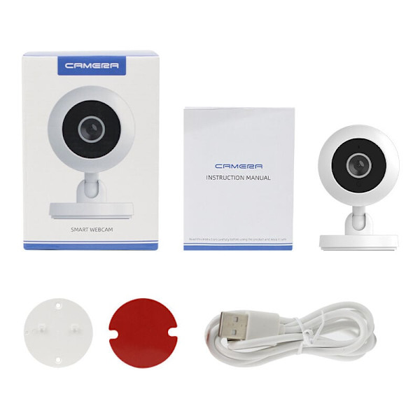 1080P Innendørs WiFi Overvåkingskamera, Smartphone-tilkoblet kamera, Nattsyn, Bevegelsesdeteksjon Smart sporing, Toveis lyd