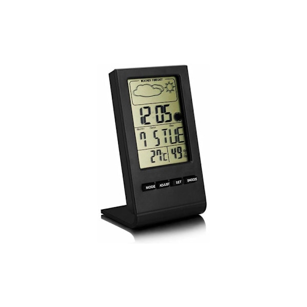 Indendørs/Udendørs Trådløs, Digital Termometer, Indendørs/Udendørs Hygrometer (Sort)
