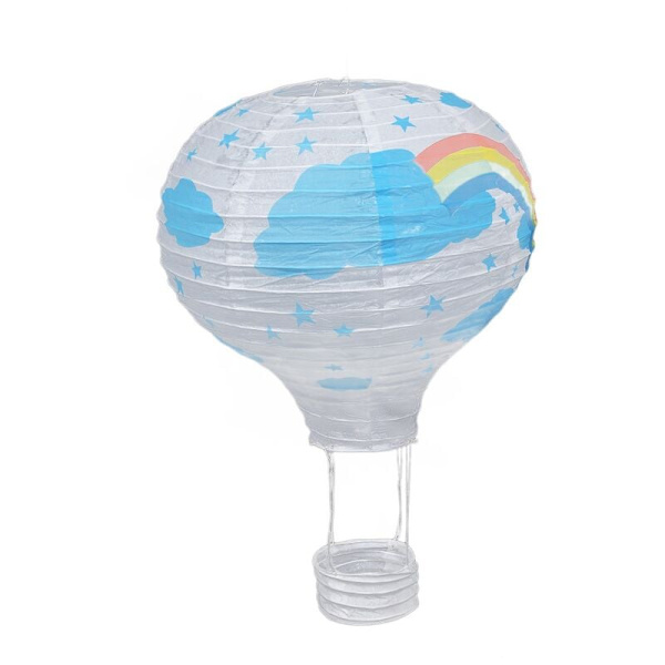12 tommer varmluftsballon lampeskærm papir lanterne bryllup fest dekoration loftlampe, hvid regnbue