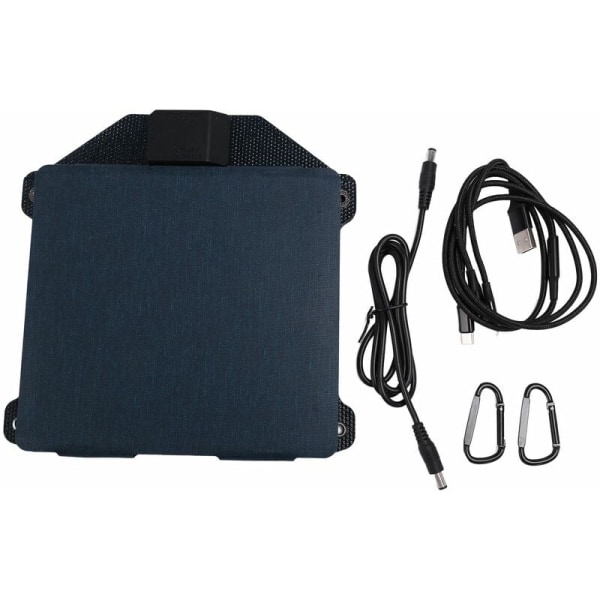 Bærbar solcellepanel kit foldbar solcellelader 15W 5V USB vandtæt ETFE solcellepanel USB-porte udendørs campinglader