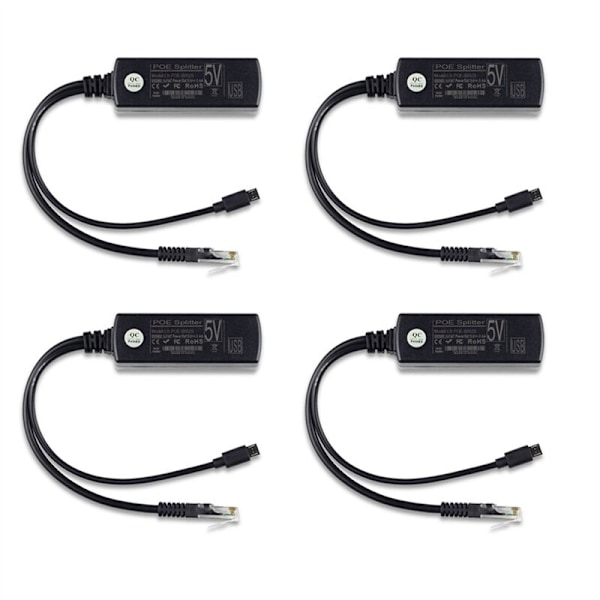4X Standard POE Strømkildemodul Splitter 48V A 5V2.4A USB-grænseflade