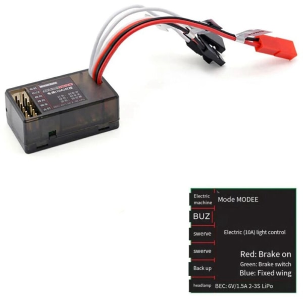 10A Harjattu ESC 2S 3S 12V Kaksisuuntainen Nopeudensäädin Jarru LED-Ohjaus RC-Ajoneuvoautovene-Säiliöosiin